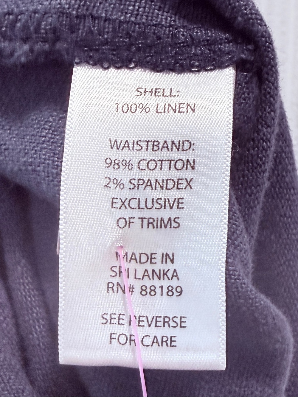 NWT Lilly Pulitzer Wide Leg Drawstring Linen Pants in Deep Navy - Picture 5 of 6